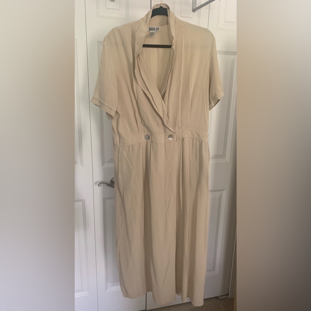 Elegant Beige Midi Dress